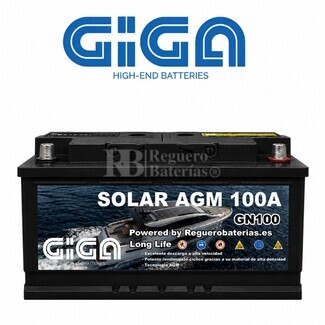GIGA GN100-AGM S 100Ah 12V | Bater�a N�utica AGM Servicio y Arranque Premium